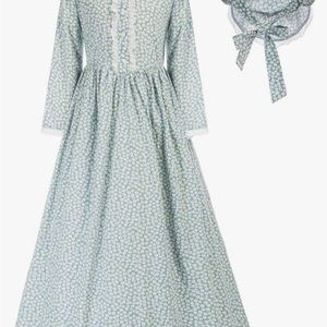 Colonial Girls Dress Prairie Pioneer Pilgrim Costume 11 Years